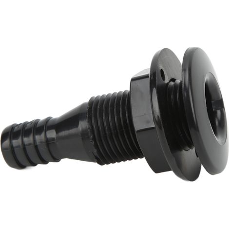 Raccord traversant droit 5/8in ABS résistant aux chocs Connecteur tuyau pièce bateau marine Noir (1/5)