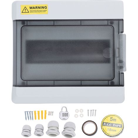 Boîte de disjoncteur 9 voies IP66 étanche PC ABS Distribution électrique avec rail DIN et verrouillage par mot de passe (1/5)