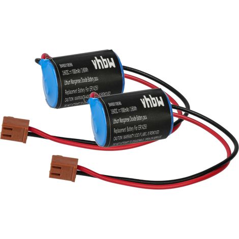 vhbw 2x Battery Replacement for Omron CPM2A-BAT01 for CNC Router, CNC Controller (1000 mAh, 3.6 V, Li-Ion)