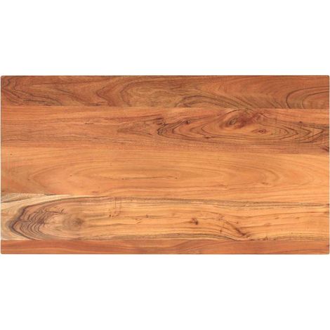 Dessus de table-Plateau de table de remplacement 100x70x2,5cm rectangulaire bois massif d'acacia (1/5)
