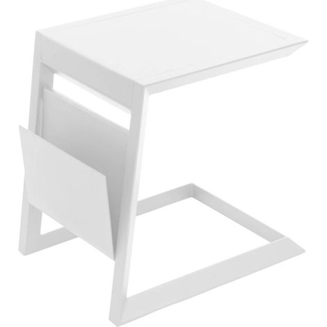 Mesa auxiliar cuadrada de jardín allure blanca - 55 x 45 x 55 cm - Hespéride