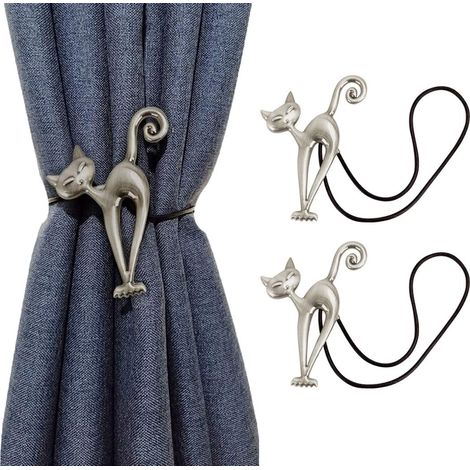 MINKUROW Fermatende Magnetiche Per Tende Con Gatto Creativo Fermatenda Per Tende Trasparenti Set Di 2 Supporti Per Tende Fermatenda Per Tende Divaricatore Per Tende Per La Casa, L'ufficio, L'hotel Arg (1/4)