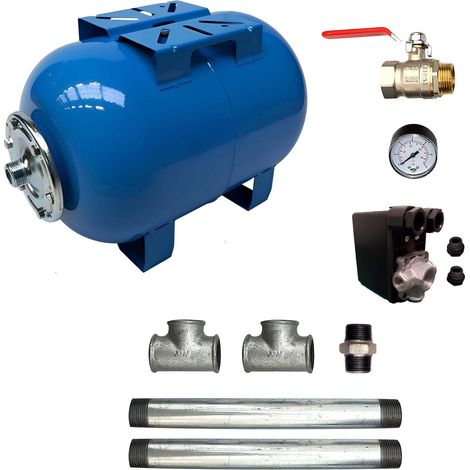 Aquasystem – Surpresseur eau horizontal 200l – Pression max 10 bars – Compatible monophasé et triphasé – Pressostat 230V réglable (1/5)