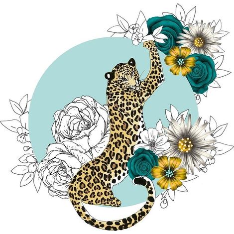Swarovski-Kartenquadrat CL1424 Gepardenblumen