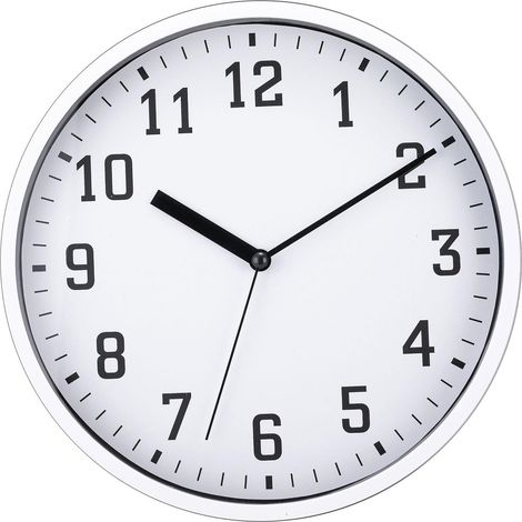 Horloge Murale - 25 Cm - Mécanisme Quartz Silencieux - Cadran Blanc Chiffres Noirs - Pour Salle De Séjour Cuisine Bureau - 1 Pièce (1/5)