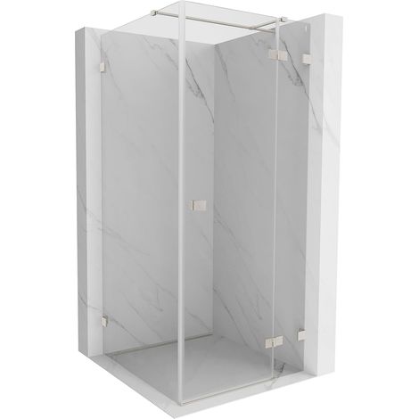 Mexen Lunar T cabina de ducha abatible derecha 90 x 90 cm, transparente, n铆quel cepillado - 834T-090-090-97-00-P (1/5)