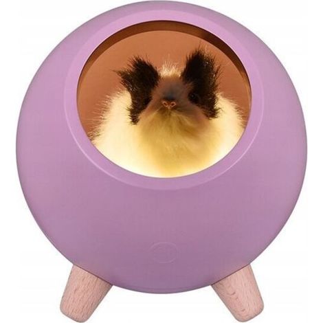 Little Pet House Atmosphère Lumière USB Charge Mini Veilleuse Cadeau Créatif Lampe De Table Mignon Enfants Chevet Veilleuse, Hamster Violet
