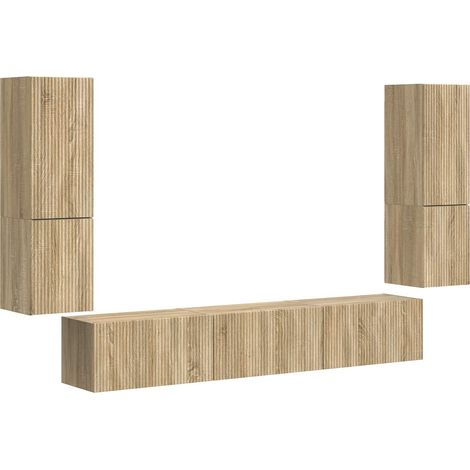 Ensemble meuble TV 4 pcs Chêne Sonoma Bois d'ingénierie