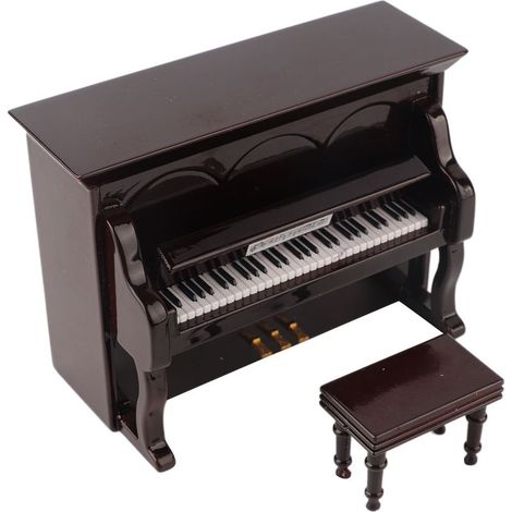 Miniatur-Klavier aus Holz, Musikinstrument, Geschenk für Kinder, Dekoration, braun (1/5)