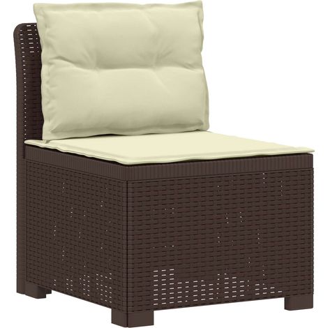 vidaXL Divano da Giardino a 1 Posto con Cuscini Aspetto Rattan PP