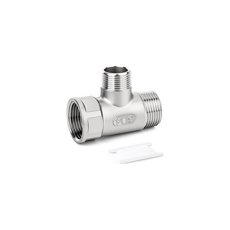 Raccords de tuyaux en T réducteurs, 1" BSP mâle x 3/4" BSP mâle x 1" BSP femelle adaptateur 3 voies en forme de T en acier inoxydable 304 pour carburant/air/liquide/gaz (1/5)