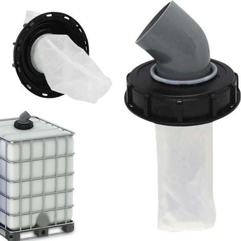 Couvercle coudé IBC DN 150 sac filtrant eau de pluie 45° couvercle de protection de la qualité de l'eau Ø163mm (1/4)