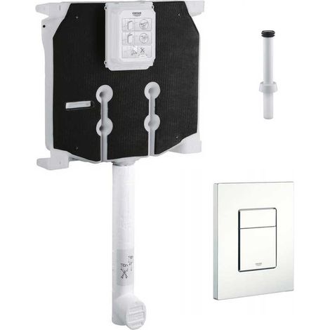 Cassetta grohe completa placca bianca