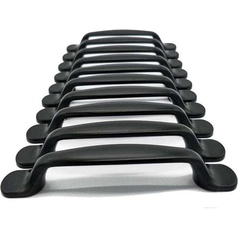 Tirador de puerta de cocina ZVD-20x para armario, cajón, mueble de dormitorio, distancia entre ejes de 96 mm, aluminio negro (1/4)