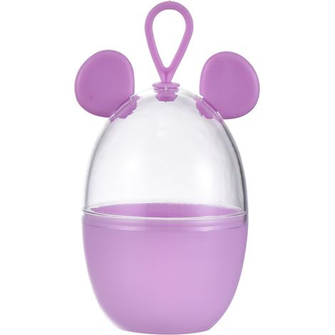 Étui de rangement pour éponge à maquillage, forme cartoon, anti-poussière, boîte à blender avec cordon de suspension, violet (1/5)
