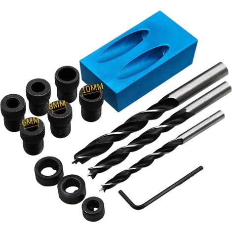 Localisateur de Perçage Oblique 14 Pièces pour Menuisier à 15° (1/4)