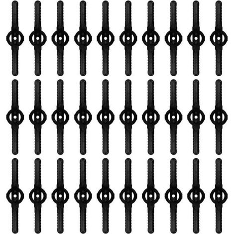 30 pcs lames de rechange en plastique, lames de coupe-bordures, lames de tondeuse, accessoires de tondeuse, lames de rechange pour coupe-bordures sans fil - (noir)