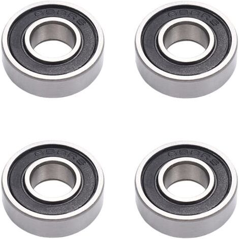 Lot de 4 Roulements à Billes à Double, 8x19x6 mm, Roulements à Billes en Acier au Carbone avec Double Blindage, Roulement à Billes à Gorge Profonde 698-2RS, pour Machines de Jardin et Outils (1/5)