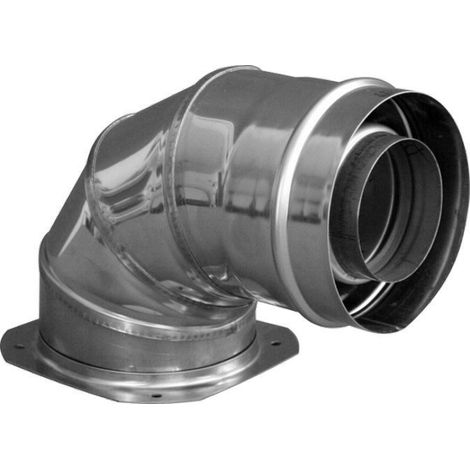 Konzentrischer Luft-Abgas-Krümmer 87° DN60/100 mit Montageflansch (1/5)
