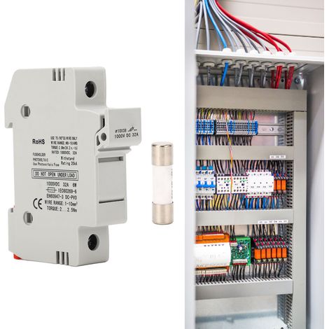Fusible CC GYPV-32 1P 32A 1000 V CC + fusible photovoltaïque GYPV-1038 1000 V CC 15A (1/5)