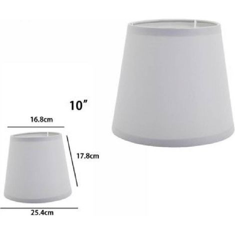 TrAdE Shop Traesio - Paralume Conico Cilindro Cappello Ricambio Per Lampada E Applique In Tessuto Tnt - Grigio -10" -