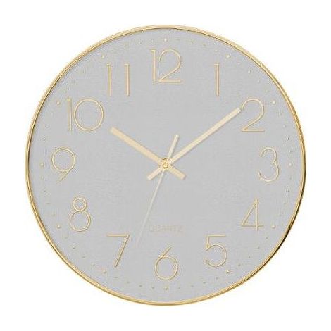 Horloge murale - D 30,5 cm - 3D Gold - Gris - Livraison gratuite (1/2)