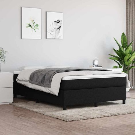 Sommier à ressorts de lit - Sommier pour Adulte et Enfant - Noir 140x200 cm Tissu BV240839 - BonneVie (1/5)