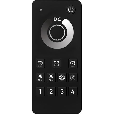 Telecomando RF 2.4G per Centralina Controller Dimmer Mono Colore 3V con Pile AAA (Escluso) 1 Canale Dimmer CLC101W Nero