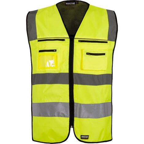 Chaleco de alta visibilidad en tejido Oxford con canesús y cintas reflectantes WORKTEAM C2901