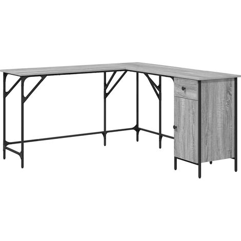 Maison Exclusive - Schreibtisch Grau Sonoma 141x141x75 cm Holzwer