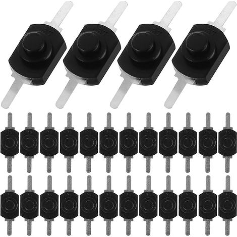 Lot de 50 mini-interrupteurs à verrouillage, micro-boutons-poussoirs, interrupteurs marche/arrêt pour lampes torches.-2.7X0.8X0.6CM-Black