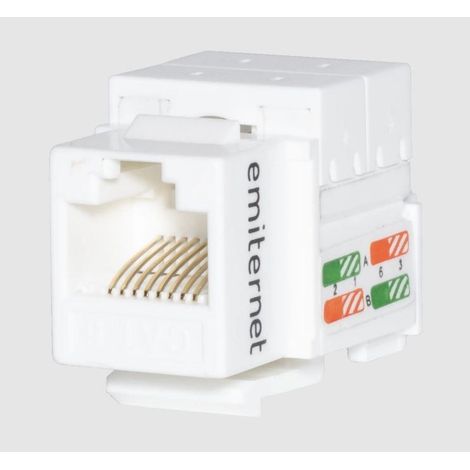 Connettore di comunicazione dati UTP RJ 45 cat. 6 Keystone bianco, tipo IDC-L
