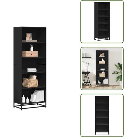 Libreria moderna - vidaXL Libreria Nera 60x35x170,5 cm in Truciolato - Libreria industriale