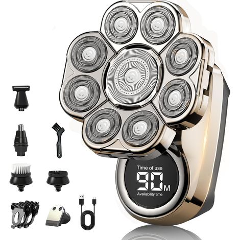 Nouveau rasoir 9.0, rasoir professionnel, têtes de lames flottantes 9D, écran LED intelligent, étanchéité IPX7, rasage à sec et humide, rasoir sans fil rechargeable