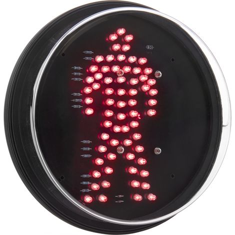 PrimeMatik - Feu à LED pour feu de signalisation IP65 200mm 12-24V piéton rouge (1/5)