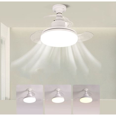 Ventilateur de plafond avec éclairage LED 30 W 3 vitesses Télécommande Minuteur Silencieux (1/5)