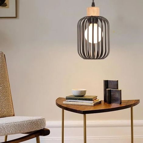 Lustre Suspension - - Vintage - Métal Noir - Abat-jour Réglable - Design Industriel (1/5)