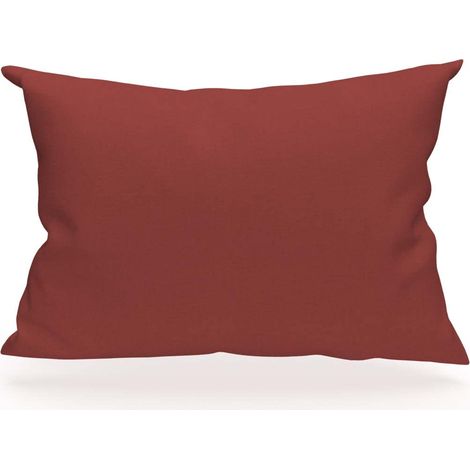Soleil d'ocre Tagliare Cuscino, Cotone, Borgogna (Mattone), 50 x 70 cm