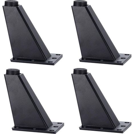 Abgewinkelte Möbelfüße aus Aluminiumlegierung, Ersatz-Sofabeine, Höhe 92 mm (Schwarz, 4 Stück) (1/5)