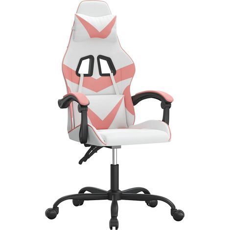 Maison Exclusive - Sedia da Gaming Bianco e Rosa in Similpelle (1/5)