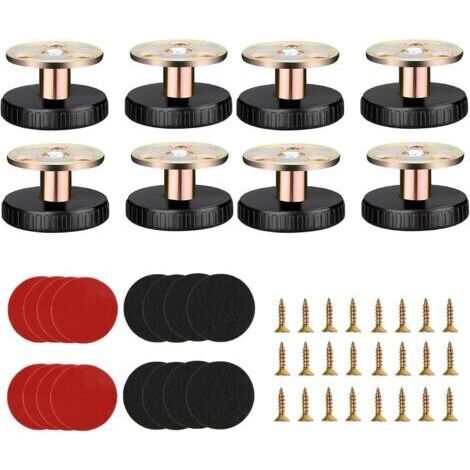 8 Pièces Pieds d'Appareil RéGlables 27-40mm, Pied de Support de Meubles avec Pied de Niveau RéSistant aux Rayures, Pied de Lit RéGlable pour Meubles Tableaux Armoires(A) (1/5)