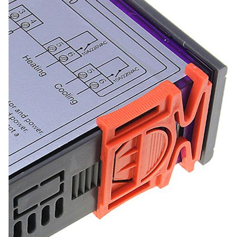 Thermostat programmable écran numérique à microprocesseur régulateur de température commutateur 110-220VAC (1/5)