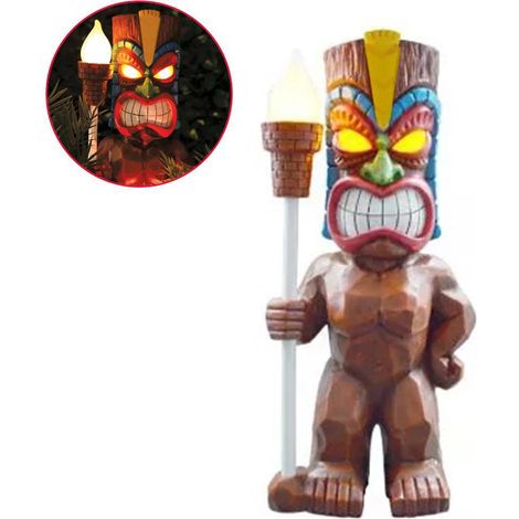 Lampes Tiki solaires à LED, figurines totems solaires, décorations lumineuses LED pour jardin, porche, pelouse, allée (1/5)