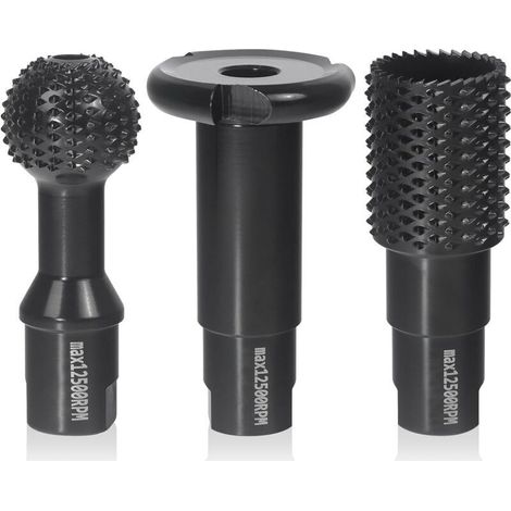 Set de 3 Fraise à Bois - Disques Meuleuse Sculpture Bois, Burrs Rotatifs, Gouge et Ciseaux à Bois pour Meuleuses 115/125 - Outils de Coupe,Menuiserie Outillage (1/5)