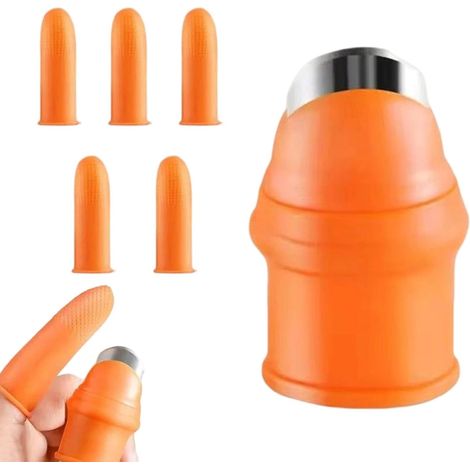 Outil pour les doigts, protège-aliments anti-coupure, ustensile à fruits à la texture raffinée, accessoire de jardin avec panneau robuste, couvercle de cuisine 2,8 x 2,8 x 4,8 cm, guide compact pour l (1/5)