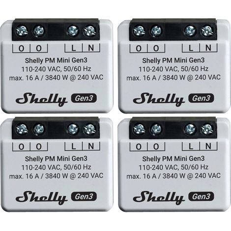 SHELLY WLAN-Leistungsmesser Plus PM Mini Gen.3, weiß, 4 Stück (1/5)
