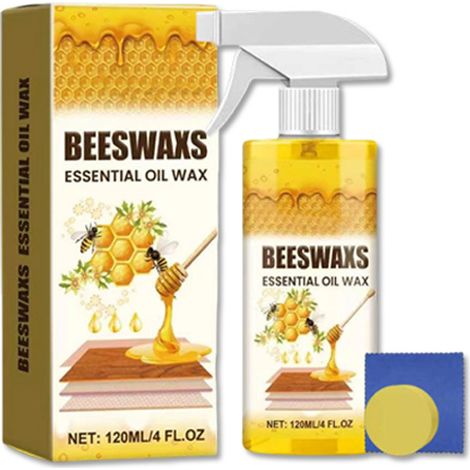Huile de cire d'abeille en spray pour l'entretien du bois, idéale pour les parquets et les meubles en acajou : polissage, prévention des fissures et entretien. (1/5)