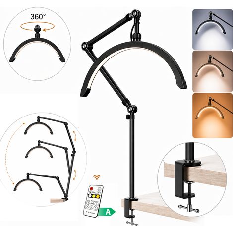 Lámpara de maquillaje tipo luna para extensiones de pestañas, sin sombra, de rosca, LED (1/5)