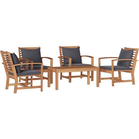 Garden Sofa Set Natural Solid teak wood vidaXL