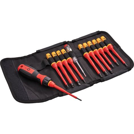 Faithfull FAISDVDES13W Interchangeable VDE Screwdriver Set 13 Piece in Wallet